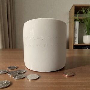 Money Candle 16oz cinnamon and Kona coffee in a handmade containers